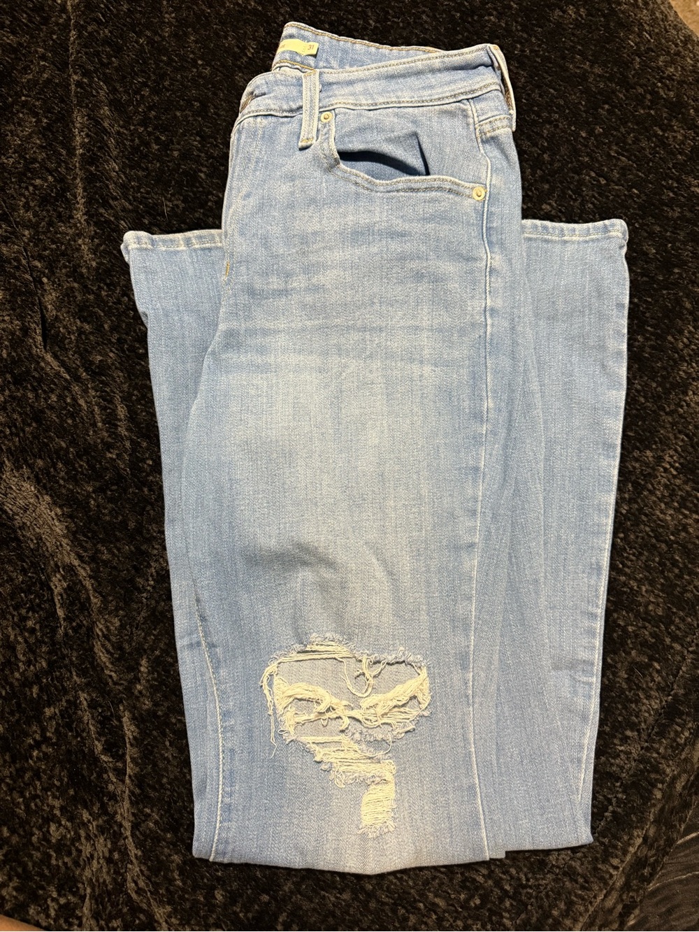 Levi's Light Blue boot cut Jeans with Distressed Knee